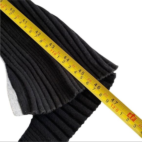 NWT 525 AMERICA WOMEN'S CONTRAST BUTTON UP RIBBED MAXI SWEATER DRESS BLACK/GREY - Picture 9 of 10